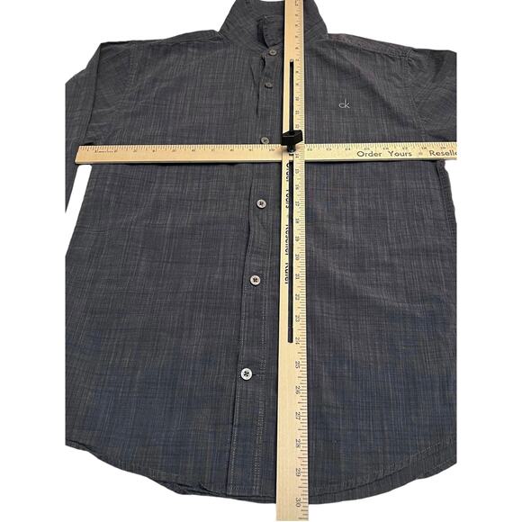 Calvin Klein Jeans Men’s XL Long Sleeve Button-Up Shirt - Charcoal Gray - Picture 9 of 9